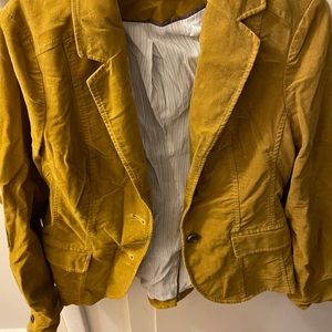 Anthropologie Mustard Yellow Corduroy Blazer